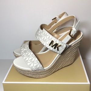 Michael Kors MK print Wedge sandals platform, new